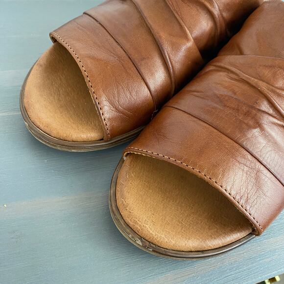 Miz Mooz Dandelion Slide Sandals Women EU36 US 6-6.5 Wide Width Brown Leather - Picture 4 of 10